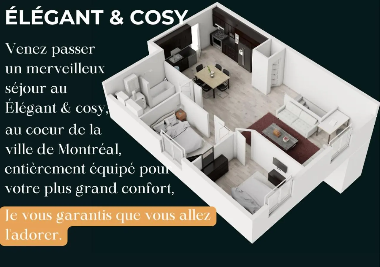 Elegant Et Cosy - 2 Chambres Bien Equipe Et Parking Gratuit Montreal 0*,